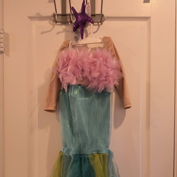Mermaid Costume with Starfish Headpiece Size 2-4T - Picture 1 of 11